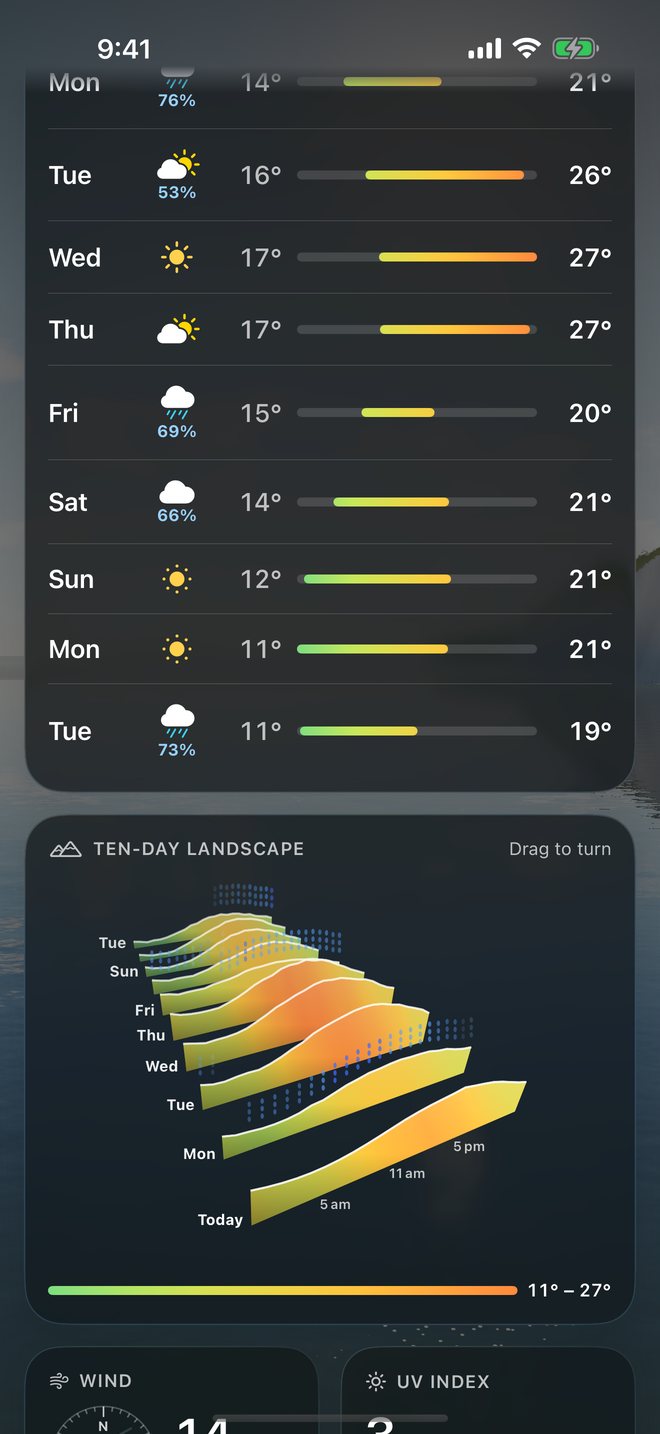Ten days of temperature as a 3D landscape you can turn
