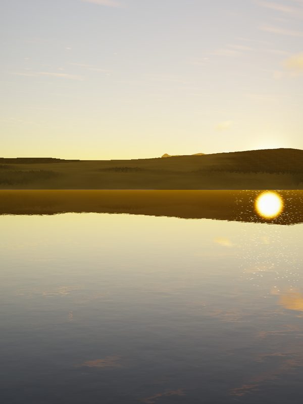 The lake view at golden hour