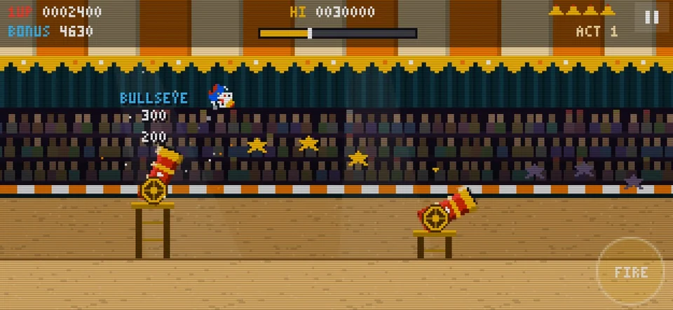 Circus Arcade: Pip is fired from a cannon over the big top